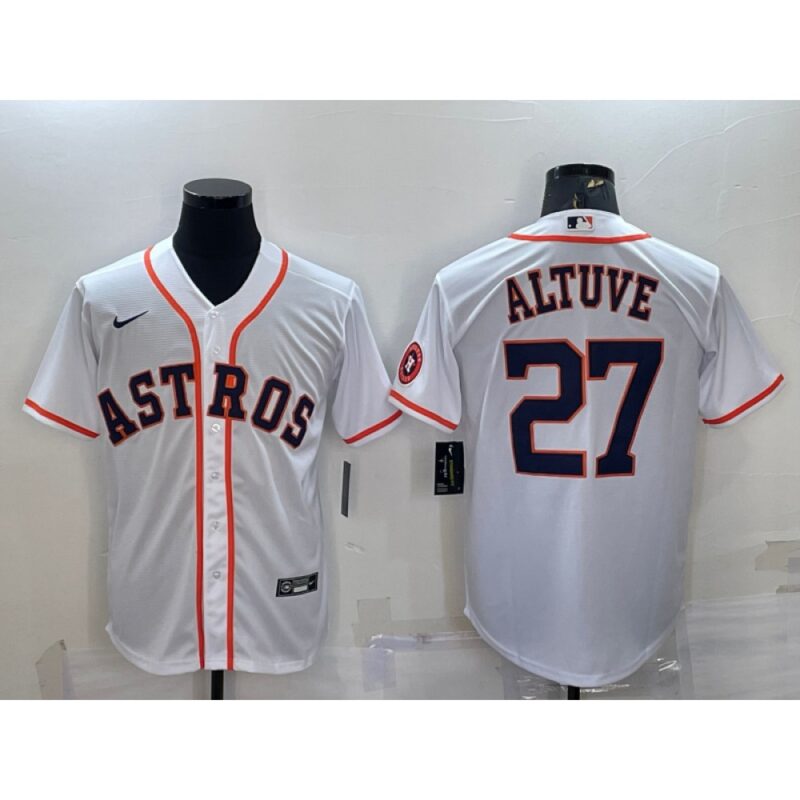 6863937d705dd_1 Men's Houston Astros #27 Jose Altuve White With Patch Cool Base Stitched Jersey