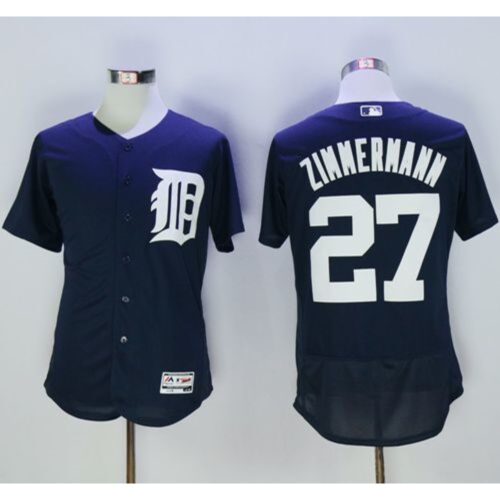 686394272383c_1 Tigers #27 Jordan Zimmermann Navy Blue Flexbase Authentic Collection Stitched MLB Jersey