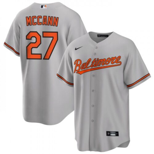 6863942d98a3a_1 Men's Baltimore Orioles #27 James McCann Grey Cool Base Stitched Jersey