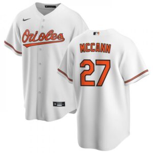 6863943103dfb_1 Men's Baltimore Orioles #27 James McCann White Cool Base Stitched Jersey