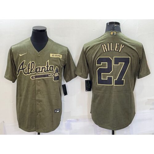 68639478b04ca_1 Men's Atlanta Braves #27 Austin Riley Green Salute To Service Cool Base Stitched Jersey