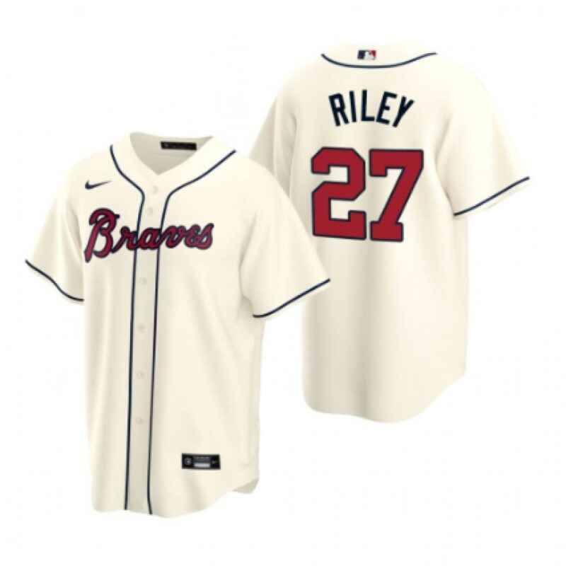 68639486c5d56_1 Men's Atlanta Braves #27 Austin Riley Cream Cool Base Stitched Jersey