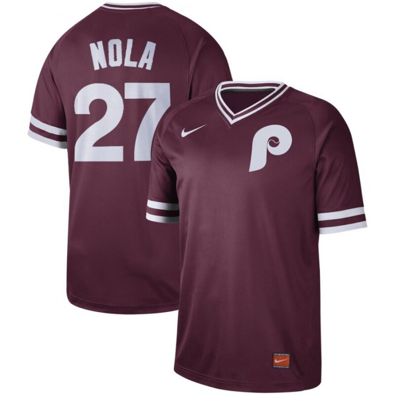 686394a88f7cc_1 Men's Philadelphia Phillies #27 Aaron Nola Maroon Cooperstown Collection Legend Stitched MLB Jersey