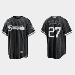 686394c0b67a2_1 Men's Chicago White Sox #27 Lucas Giolito Black 2021 City Connect Cool Base Stitched Jersey