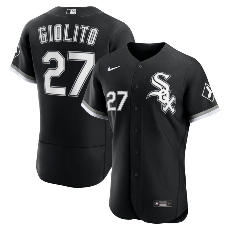 686394ca7e589_1 Men's Chicago White Sox #27 Lucas Giolito Black Flex Base Stitched Baseball Jersey