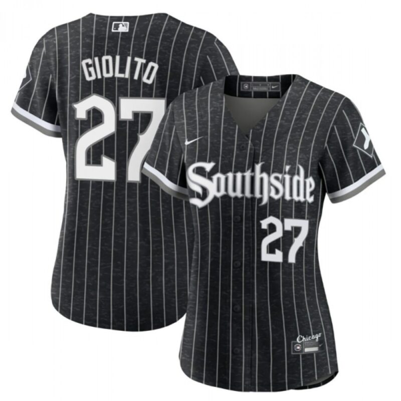 686394cdde0f2_1 Women's Chicago White Sox #27 Lucas Giolito 2021 Black Connect city Stitched Jersey(Run Small)