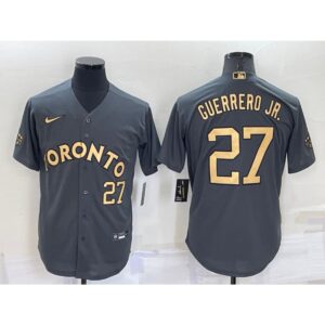 686394d740e7d_1 Men's Toronto Blue Jays #27 Vladimir Guerrero Jr. 2022 All-Star Charcoal Cool Base Stitched Baseball Jersey