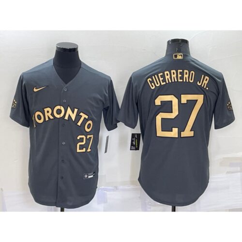 686394d740e7d_1 Men's Toronto Blue Jays #27 Vladimir Guerrero Jr. 2022 All-Star Charcoal Cool Base Stitched Baseball Jersey