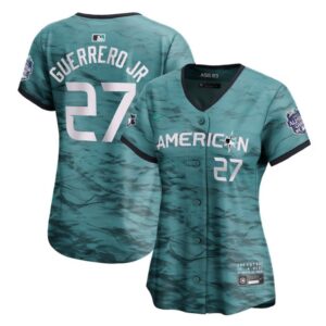 686394fbbf8b4_1 Women's Toronto Blue Jays #27 Vladimir Guerrero Jr. Teal 2023 All-star Stitched Baseball Jersey(Run Small)