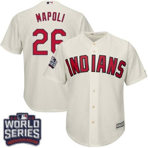 6863952ccc674_1 indians #26 Mike Napoli Cream Alternate 2016 World Series Bound Stitched Youth MLB Jersey