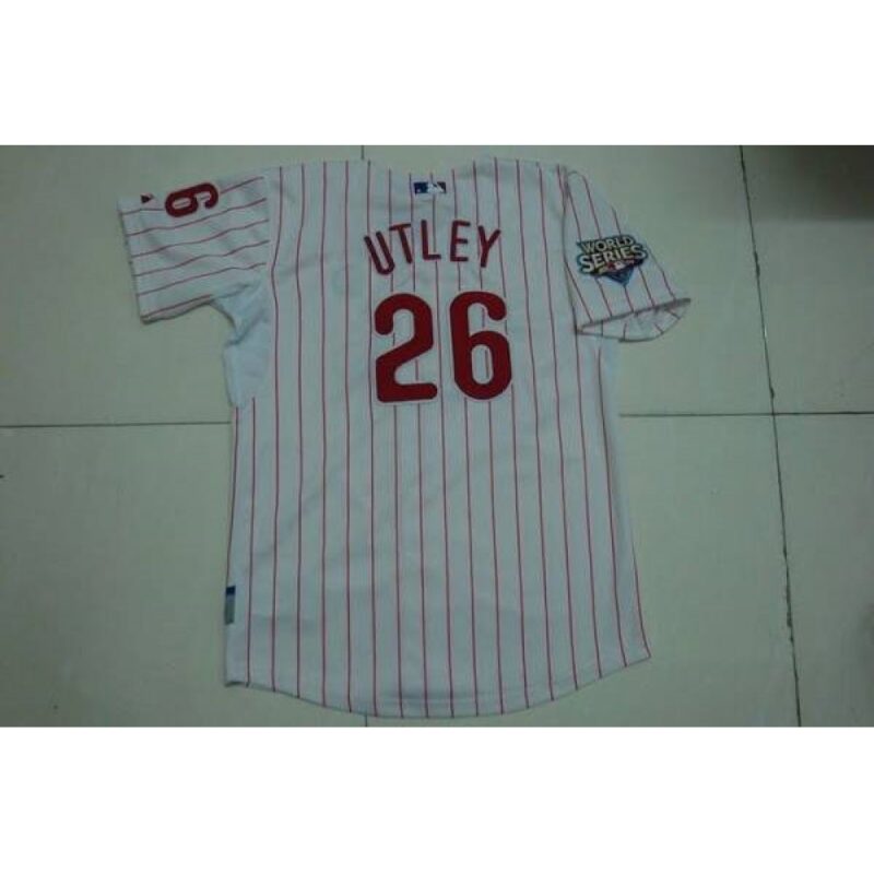 68639574710b6_1 Phillies #26 Chase Utley Stitched White Red Strip Youth MLB Jersey