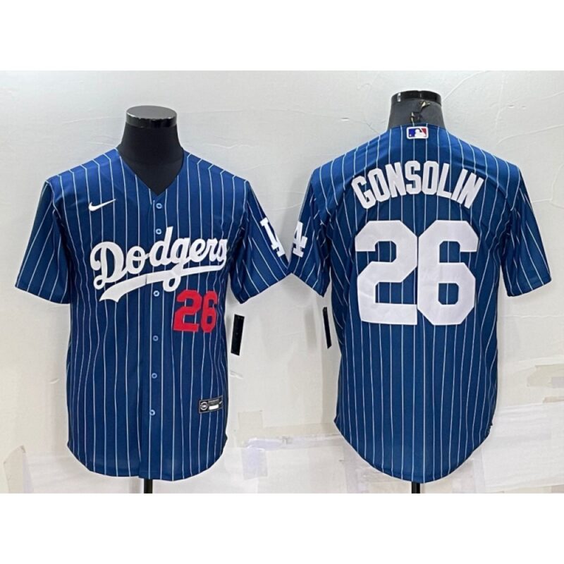 68639584c7cc9_1 Men's Los Angeles Dodgers #26 Tony Gonsolin Navy Cool Base Stitched Baseball Jersey