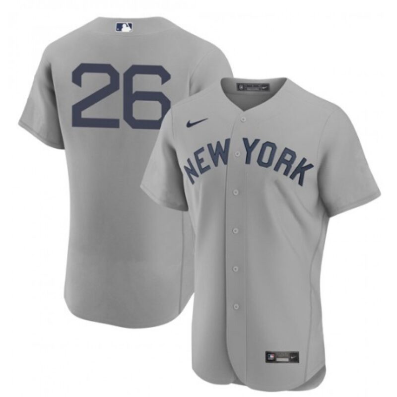 686395aba5ce6_1 Men's New York Yankees #26 DJ LeMahieu 2021 Grey Field of Dreams Flex Base Stitched Baseball Jersey