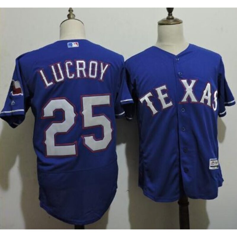 686396835bf0a_1 Rangers #25 Jonathan Lucroy Blue Flexbase Authentic Collection Stitched MLB Jersey