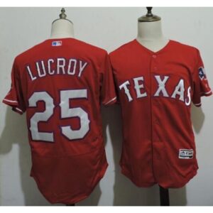 6863968d988b6_1 Rangers #25 Jonathan Lucroy Red Flexbase Authentic Collection Stitched MLB Jersey