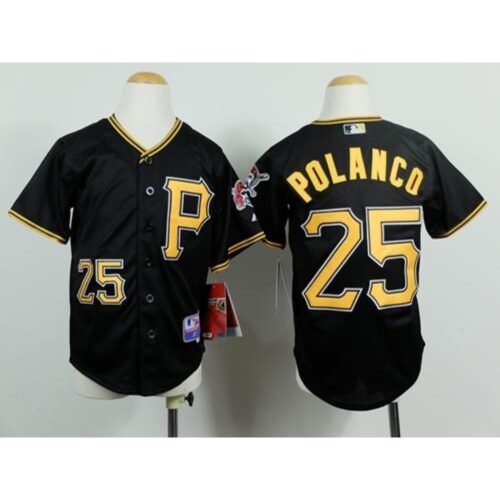 686396bb562b9_1 Pirates #25 Gregory Polanco Black Cool Base Stitched Youth MLB Jersey