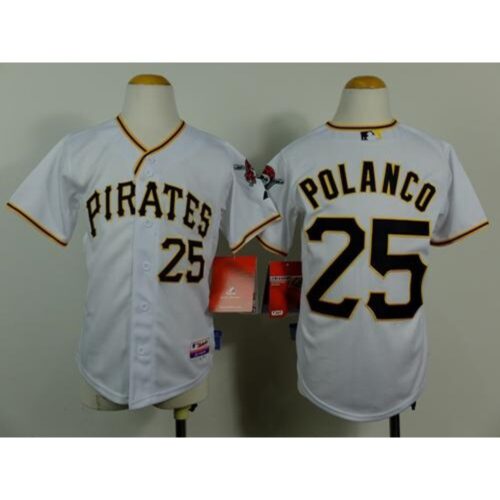 686396c3c8516_1 Pirates #25 Gregory Polanco White Cool Base Stitched Youth MLB Jersey