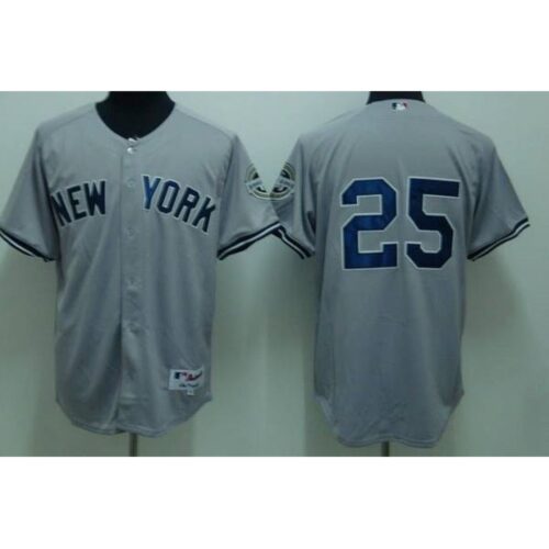 686396d77e78c_1 Yankees #25 Mark Teixeira Stitched Grey Youth MLB Jersey