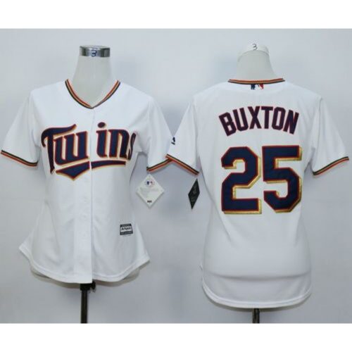 686396dd16a85_1 Twins #25 Byron Buxton White Home Women's Stitched MLB Jersey