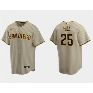 68639707d57b5_1 Men's San Diego Padres #25 Tim Hill Tan Cool Base Stitched Jersey