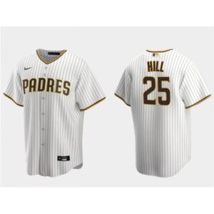 6863970ee57d4_1 Men's San Diego Padres #25 Tim Hill White Cool Base Stitched Jersey
