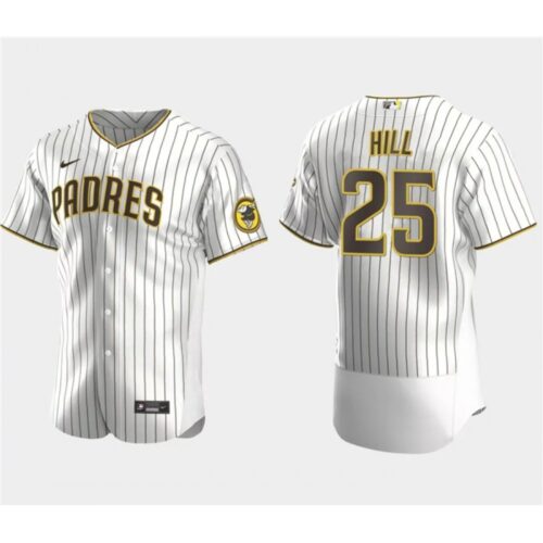 6863971222786_1 Men's San Diego Padres #25 Tim Hill White Flex Base Stitched Baseball Jersey