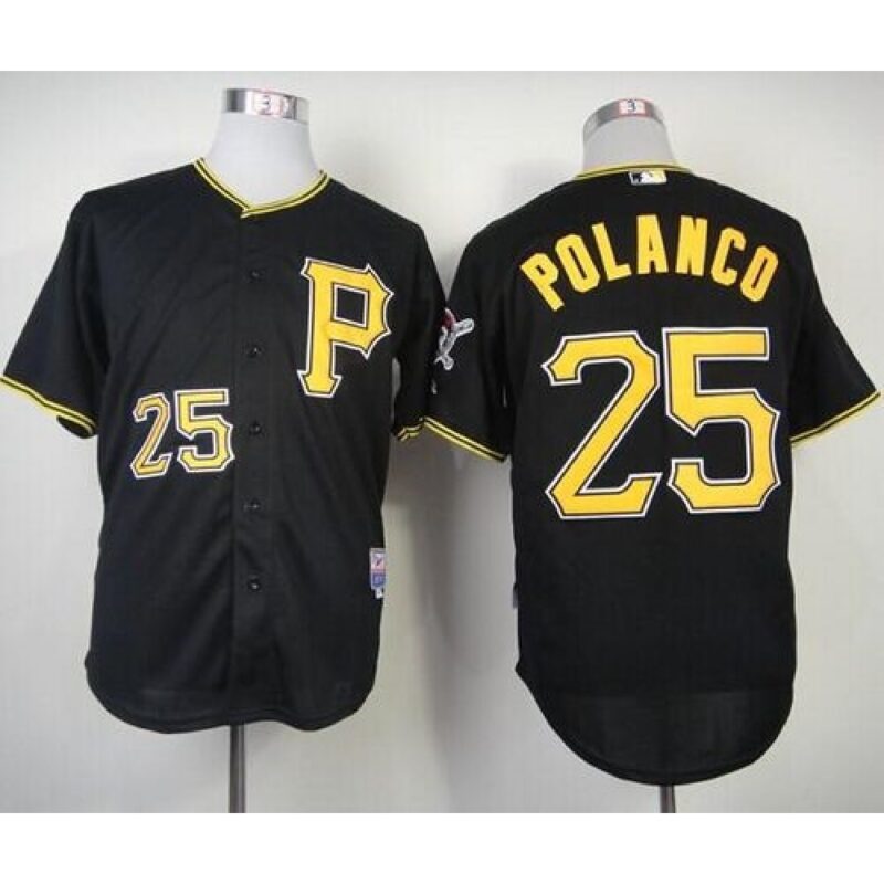 6863971581443_1 Pirates #25 Gregory Polanco Black Cool Base Stitched MLB Jersey