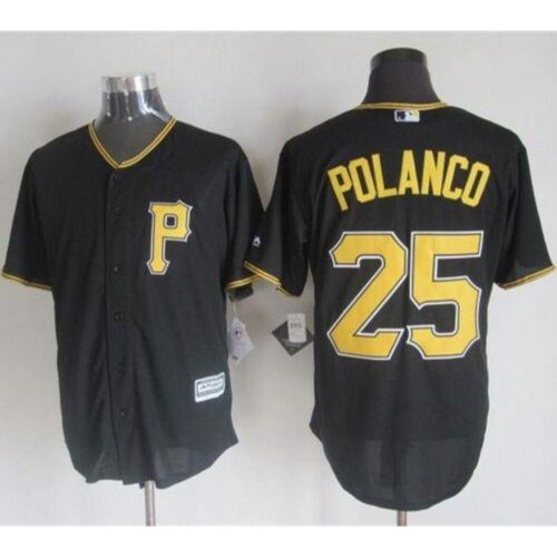 686397190e97f_1 Pirates #25 Gregory Polanco Black New Cool Base Stitched MLB Jersey