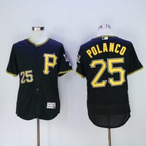 6863971fe7cf5_1 Pirates #25 Gregory Polanco Black Flexbase Authentic Collection Stitched MLB Jersey
