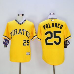 686397312ae93_1 Pirates #25 Gregory Polanco Gold Flexbase Authentic Collection Stitched MLB Jersey