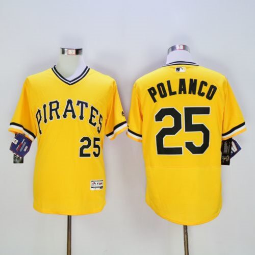 686397312ae93_1 Pirates #25 Gregory Polanco Gold Flexbase Authentic Collection Stitched MLB Jersey
