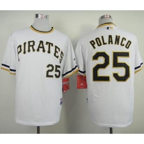 6863973e40a84_1 Pirates #25 Gregory Polanco White Alternate 2 Cool Base Stitched MLB Jersey