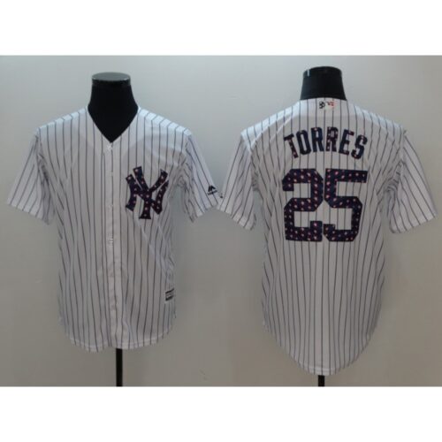 68639761b6368_1 Men's MLB New York Yankees #25 Gleyber Torres White 2018 Stars & Stripes Cool Base Jersey