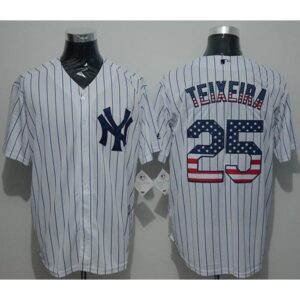 68639786e707d_1 Yankees #25 Mark Teixeira White Strip USA Flag Fashion Stitched MLB Jersey