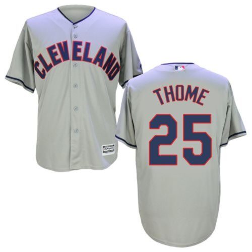 68639797ed3f1_1 indians #25 Jim Thome Grey New Cool Base Stitched MLB Jersey