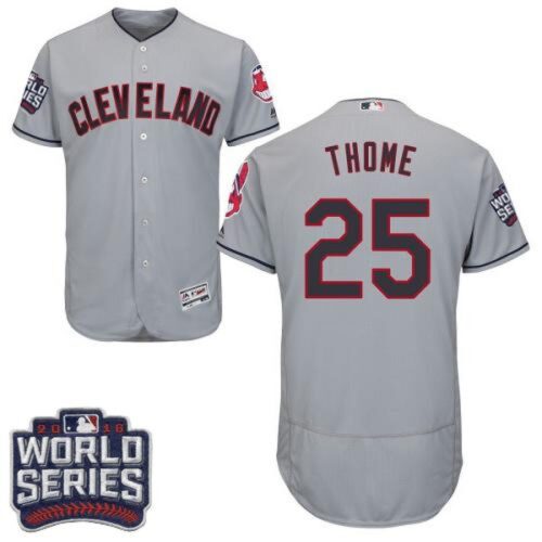6863979b41cc4_1 indians #25 Jim Thome Grey Flexbase Authentic Collection 2016 World Series Bound Stitched MLB Jersey