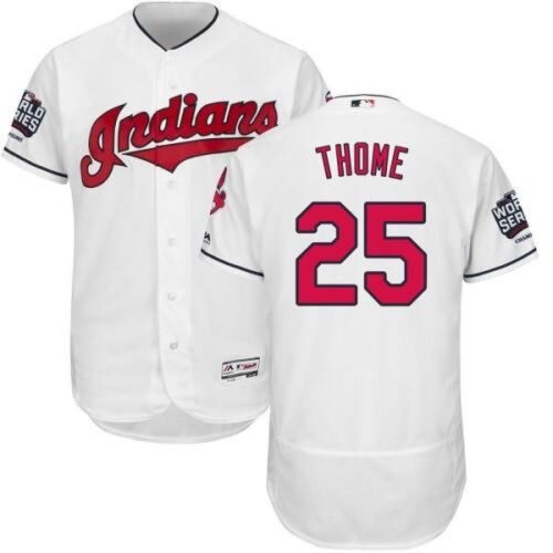 686397b58ec8c_1 indians #25 Jim Thome White Flexbase Authentic Collection 2016 World Series Bound Stitched MLB Jersey