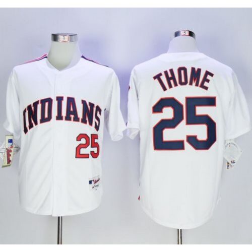 686397bc17d77_1 indians #25 Jim Thome White 1978 Turn Back The Clock Stitched MLB Jersey