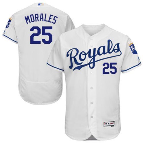 68639810614b9_1 Royals #25 Kendrys Morales White Flexbase Authentic Collection Stitched MLB Jersey