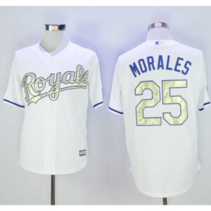 68639813a1f35_1 Royals #25 Kendrys Morales White New Cool Base 2015 World Series Champions Gold Program Stitched MLB Jersey