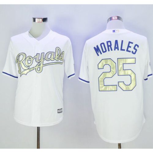 68639813a1f35_1 Royals #25 Kendrys Morales White New Cool Base 2015 World Series Champions Gold Program Stitched MLB Jersey