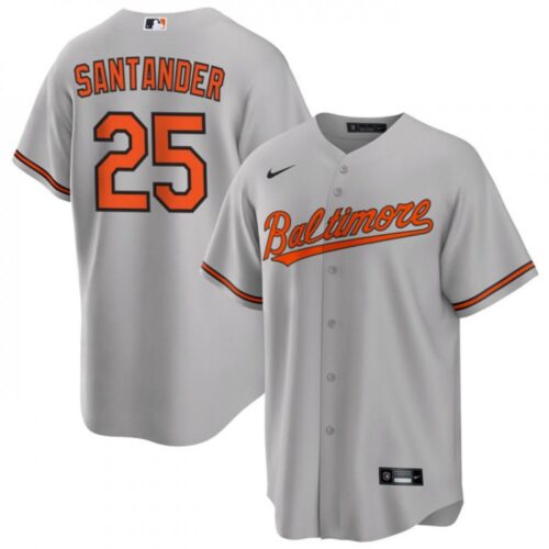 686398220ee12_1 Men's Baltimore Orioles #25 Anthony Santander Grey Cool Base Stitched Jersey