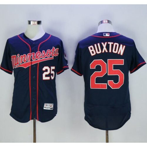 68639858a7f11_1 Twins #25 Byron Buxton Navy Blue Flexbase Authentic Collection Stitched MLB Jersey