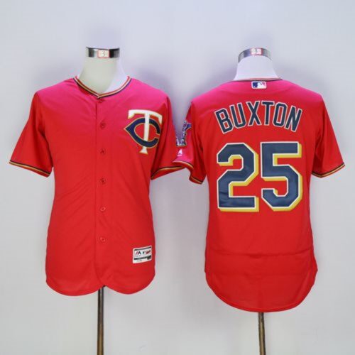 686398603feea_1 Twins #25 Byron Buxton Red Flexbase Authentic Collection Stitched MLB Jersey