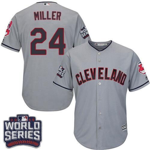 68639887956ab_1 indians #24 Andrew Miller Grey Road 2016 World Series Bound Stitched Youth MLB Jersey