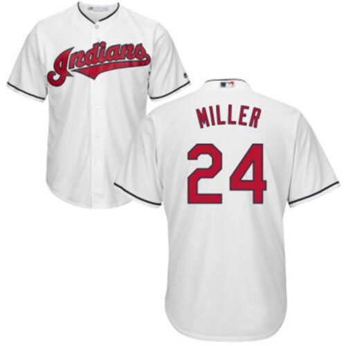 6863988fe37fd_1 indians #24 Andrew Miller White Home Stitched Youth MLB Jersey