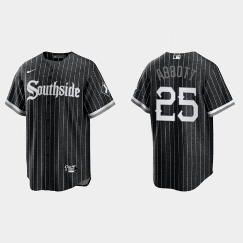 686398b795fb8_1 Men's Chicago White Sox #25 Jim Abbott Black 2021 City Connect Cool Base Stitched Jersey