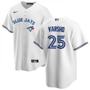 686398e2bd337_1 Men's Toronto Blue Jays #25 Daulton Varsho White Cool Base Stitched Jersey