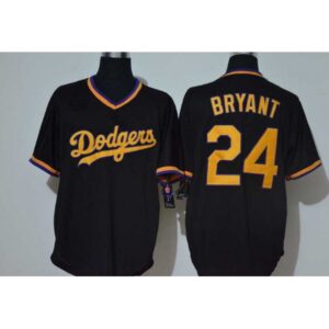 686398e8dde41_1 Youth Los Angeles Dodgers #24 Kobe Bryant Black Throwback Cool Base Stitched Jersey