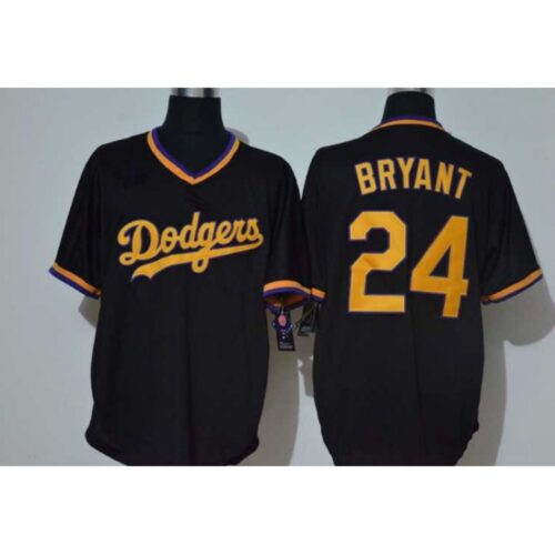 686398e8dde41_1 Youth Los Angeles Dodgers #24 Kobe Bryant Black Throwback Cool Base Stitched Jersey